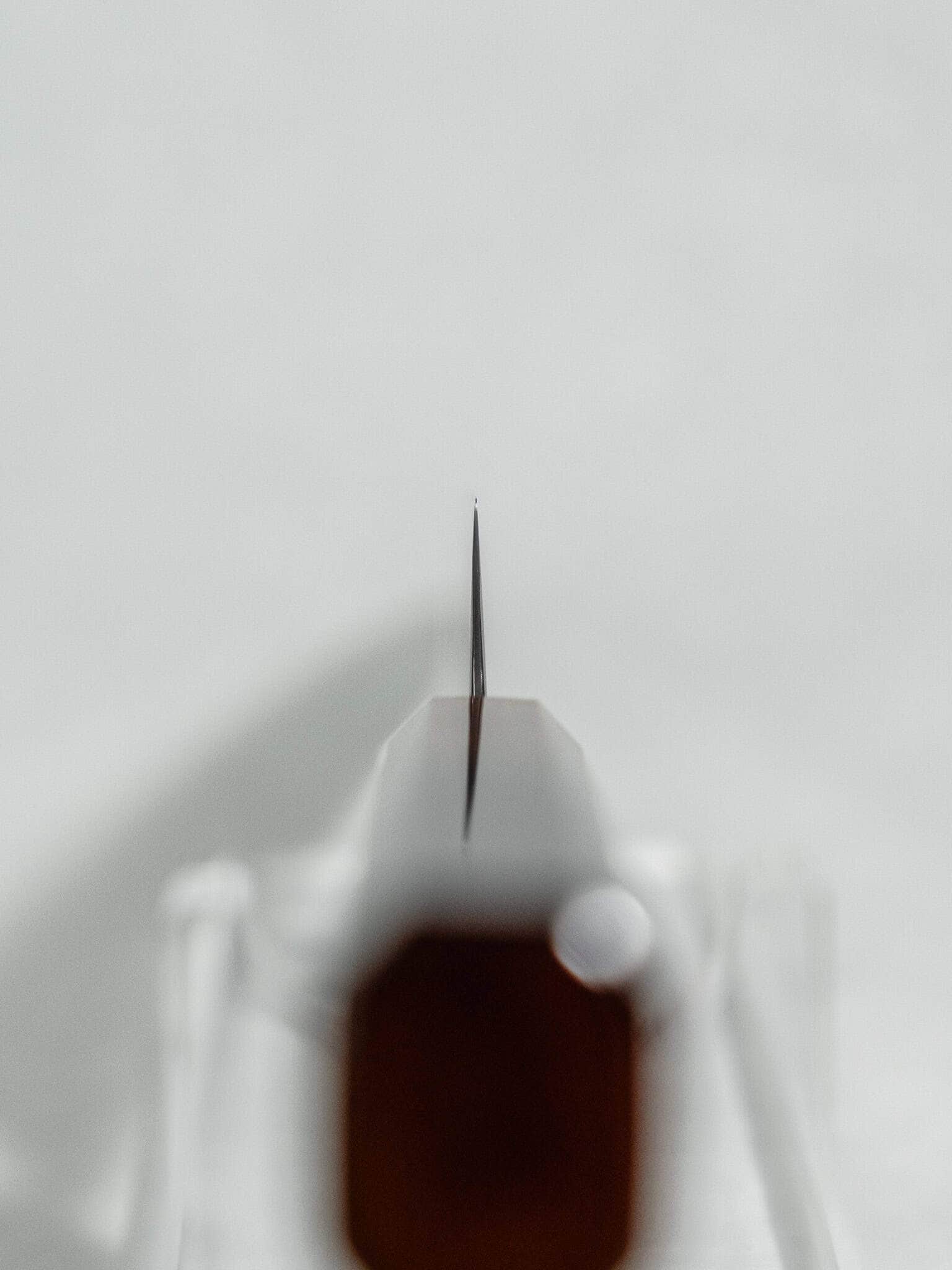 Choil shot of an OUL Japanese slicing knife