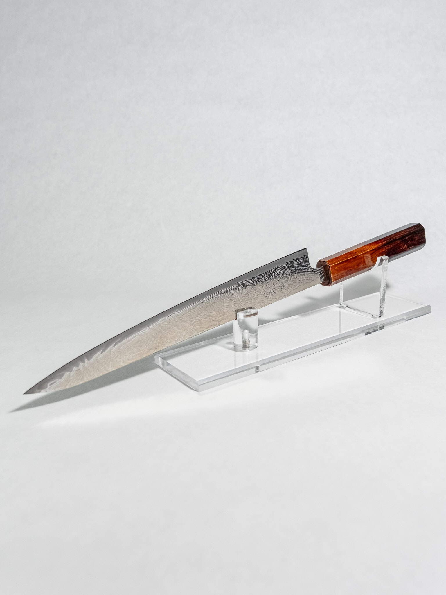 OUL AUS-10A Damascus Gyuto knife 180mm full view