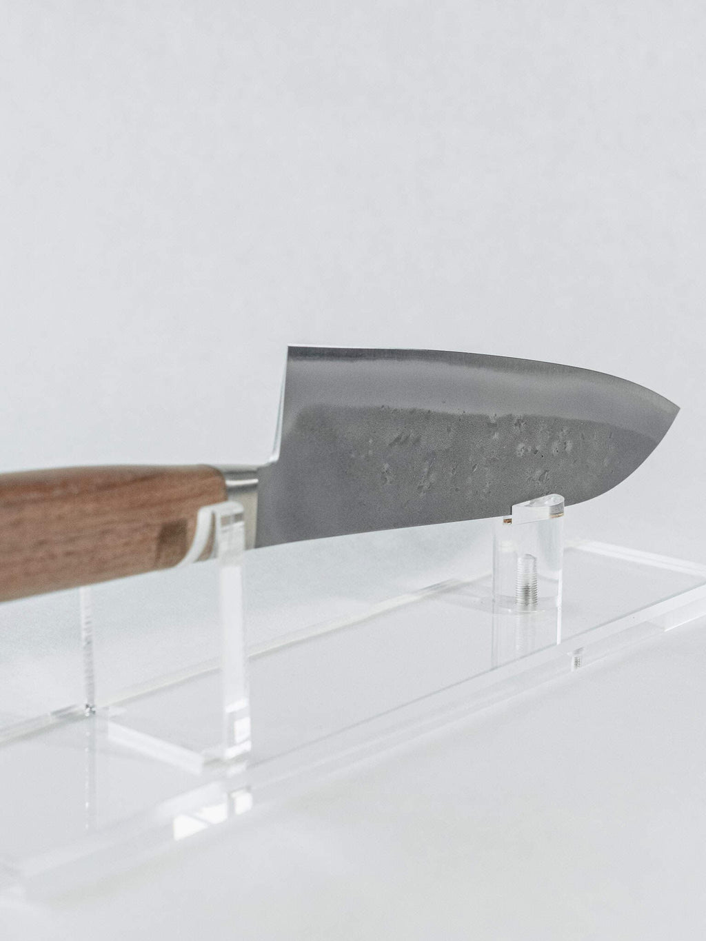 Nashiji pear-skin blade finish detail on OUL Santoku