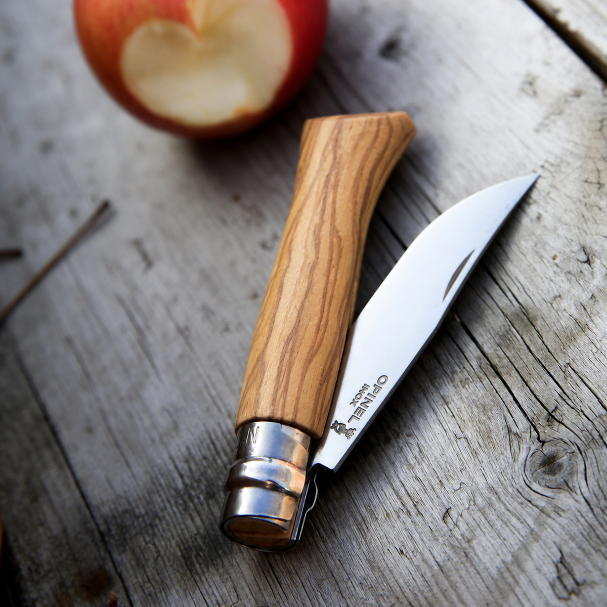 Opinel // No.08 Stainless Steel Folding Knife // Olivewood