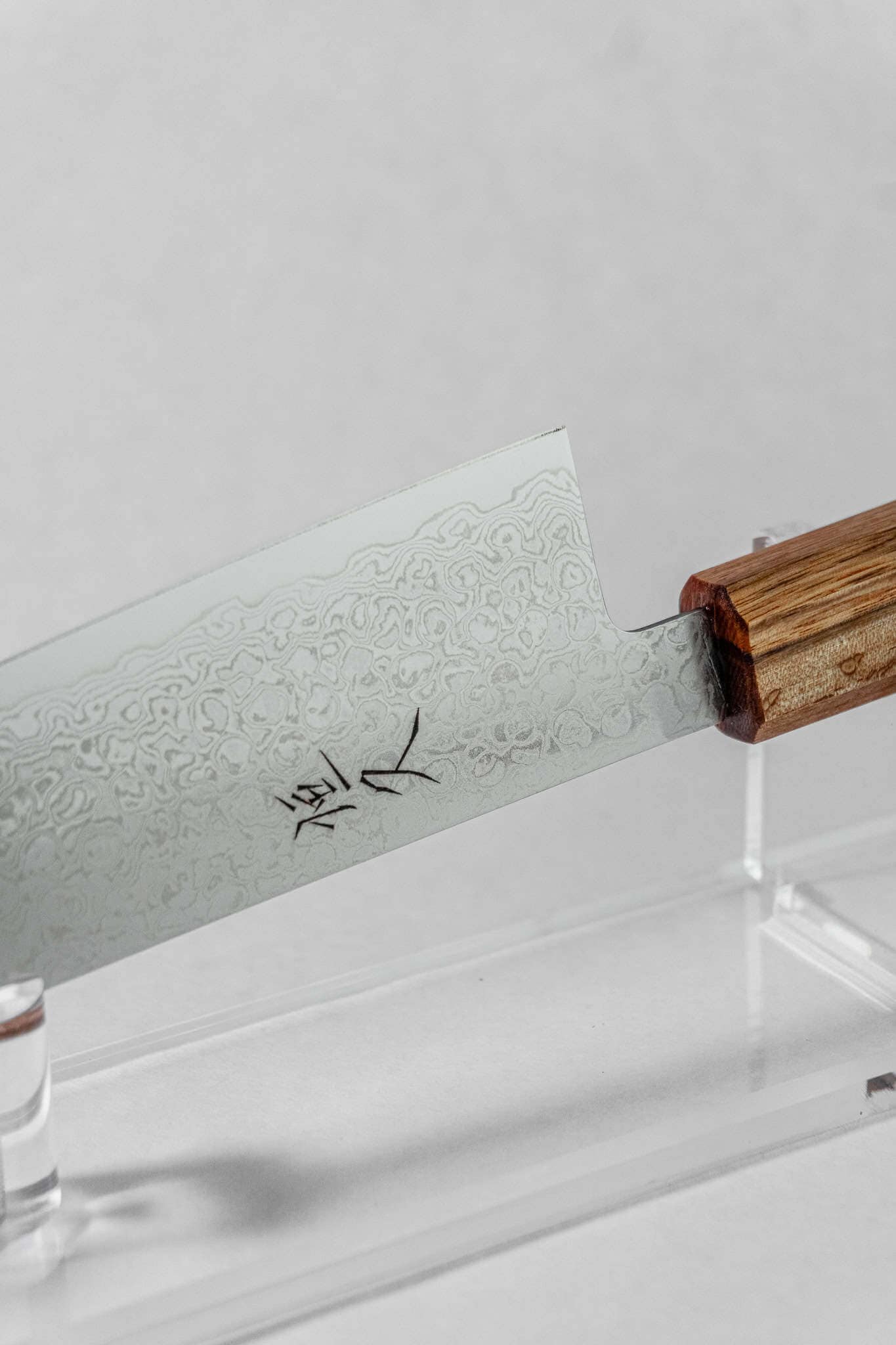 ZA-18 stainless Damascus blade detail on Tsunehisa santoku