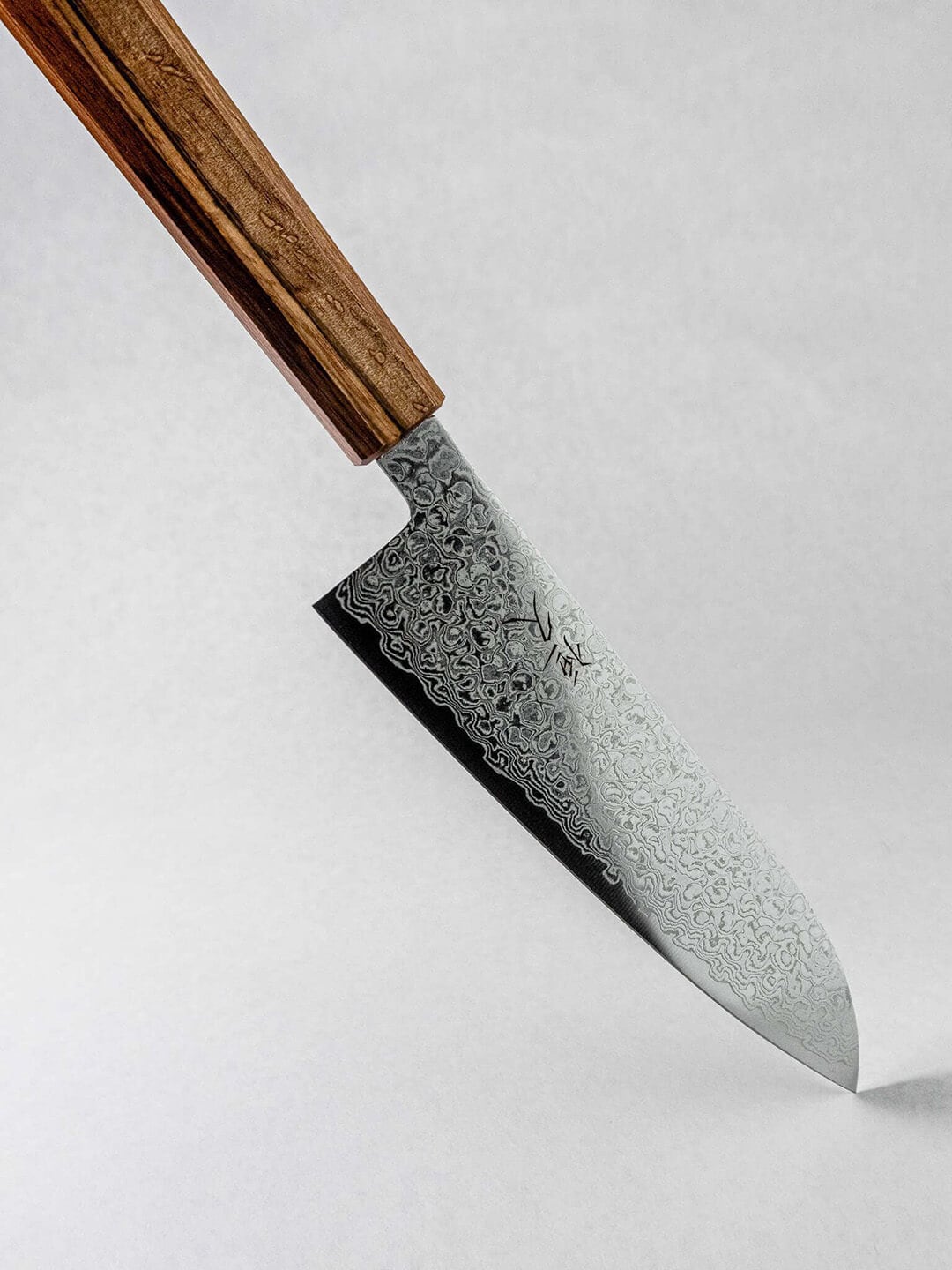 Handcrafted Tsunehisa ZA-18 Damascus santoku knife made in Japan