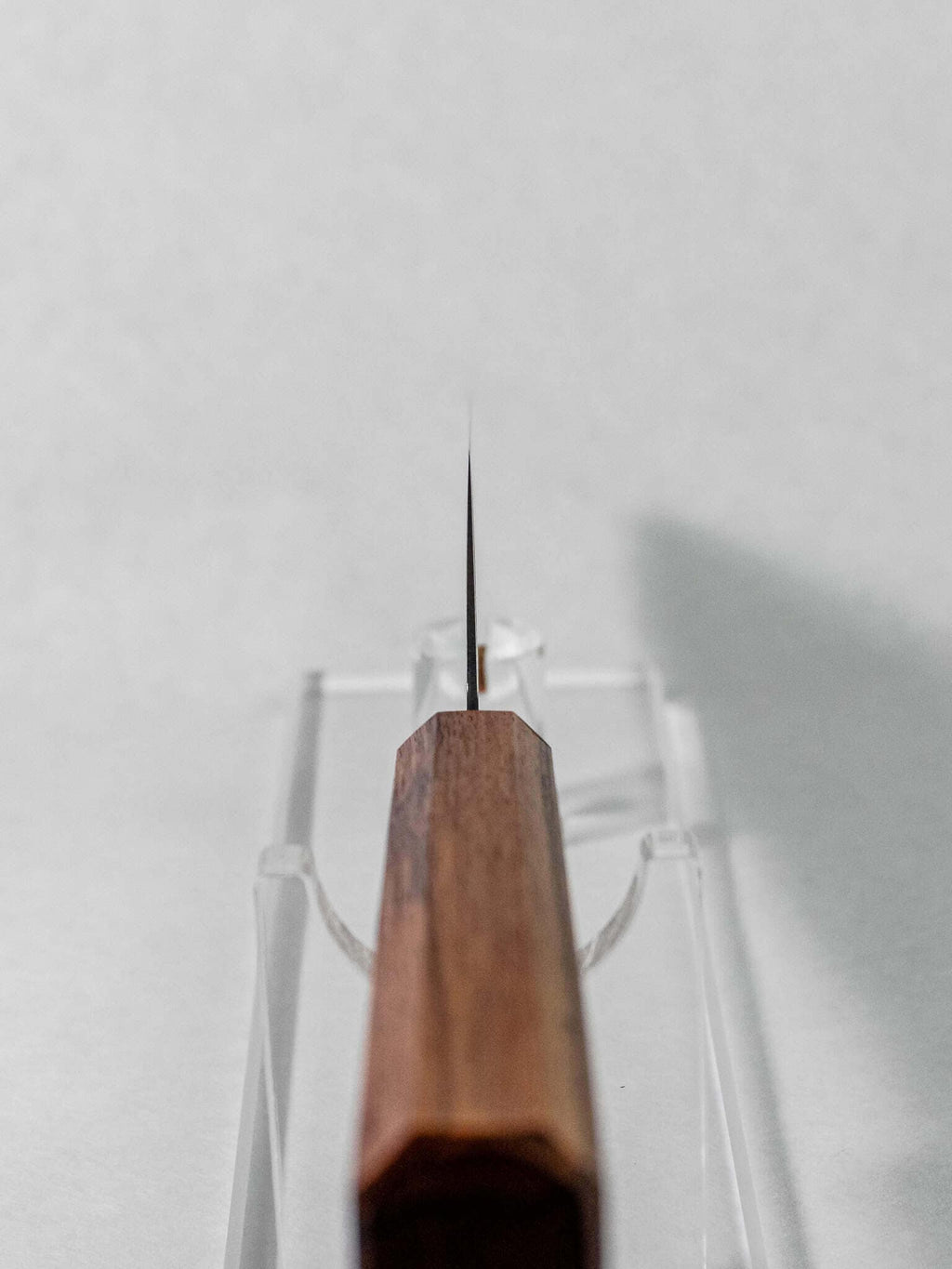 Choil view showing convex grind and thin edge.