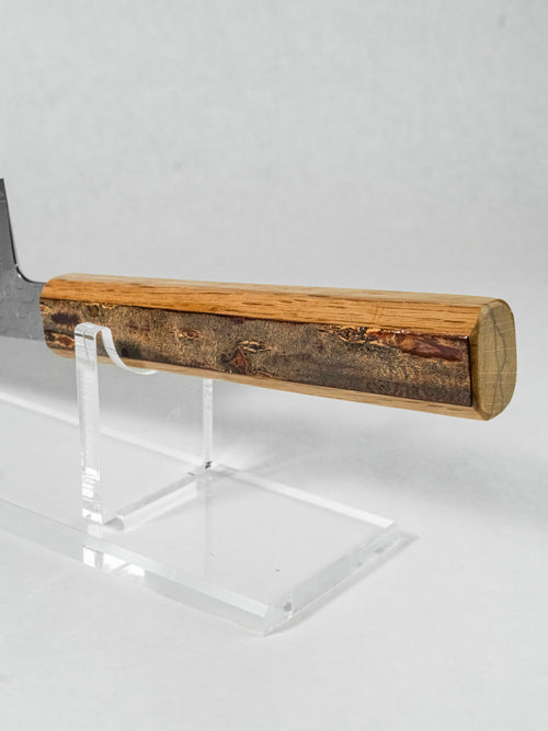 Oak and lacquered cherry bark handle on HADO Shiosai kiritsuke