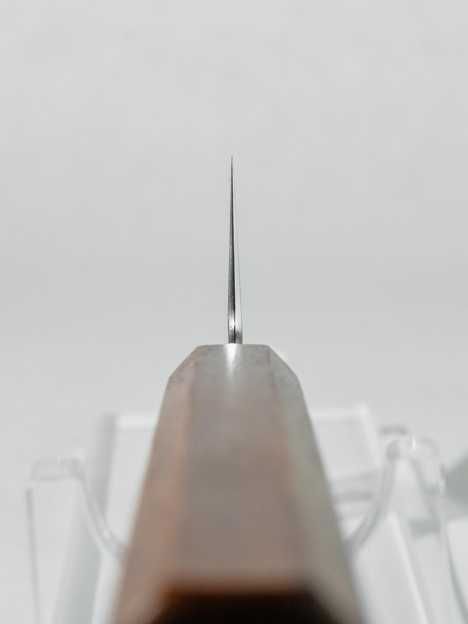 Choil close-up showing refined grind on Hado Shiosai Ko-Bunka knife