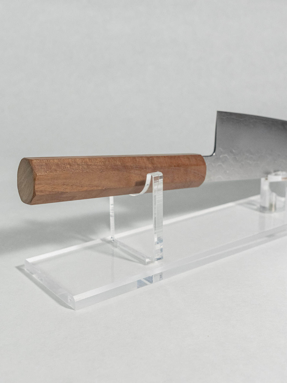 Hado Shiosai Bunka 180mm Japanese knife walnut handle end detail