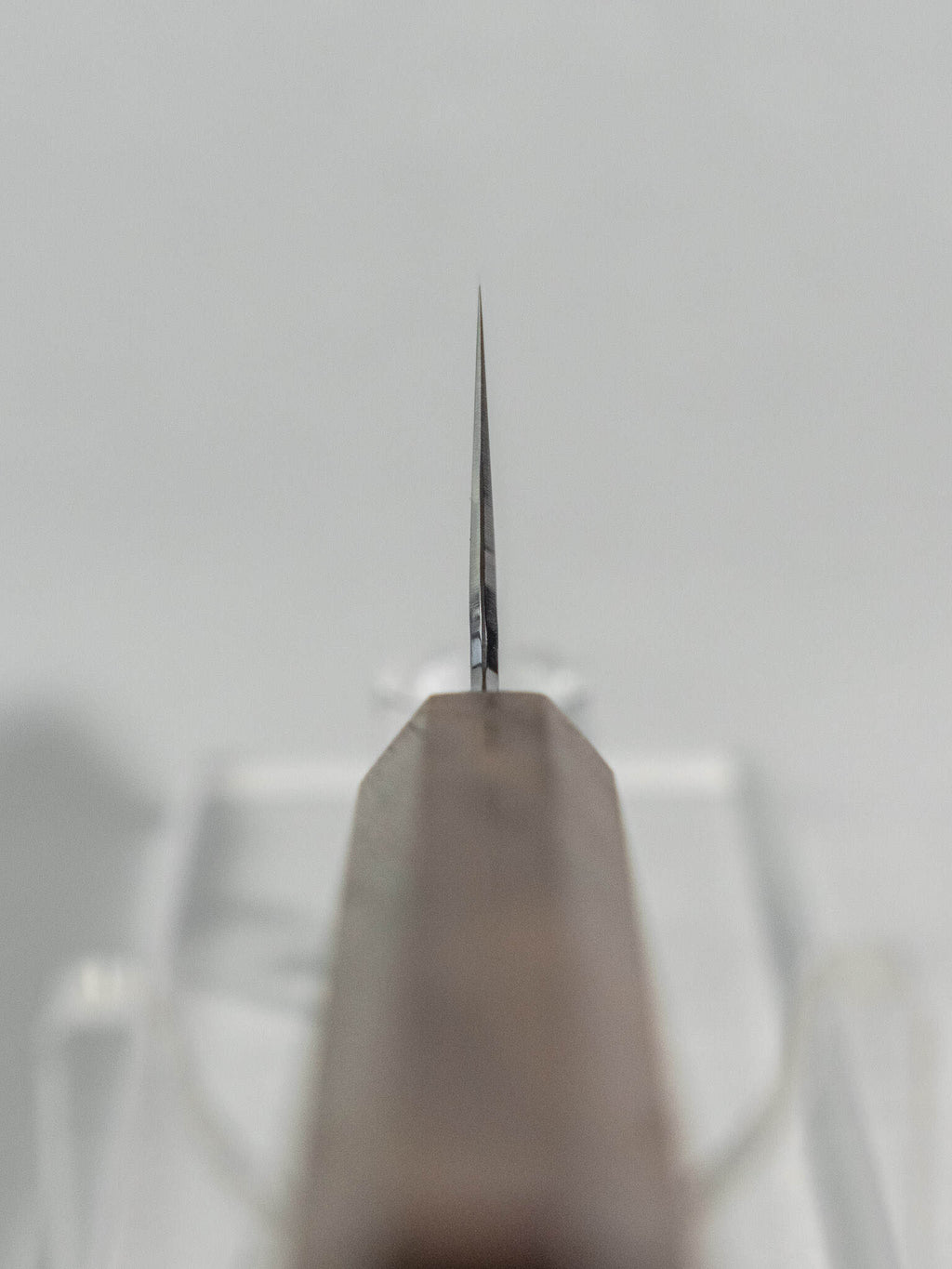 Hado Shiosai Ko-Bunka 135mm Japanese knife choil view showing blade geometry and handle transition