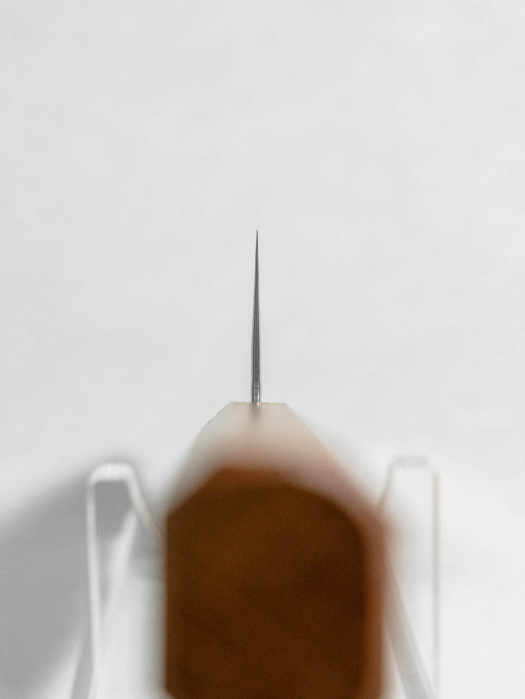 Japanese all purpose Santoku knife with thin edge geometry.