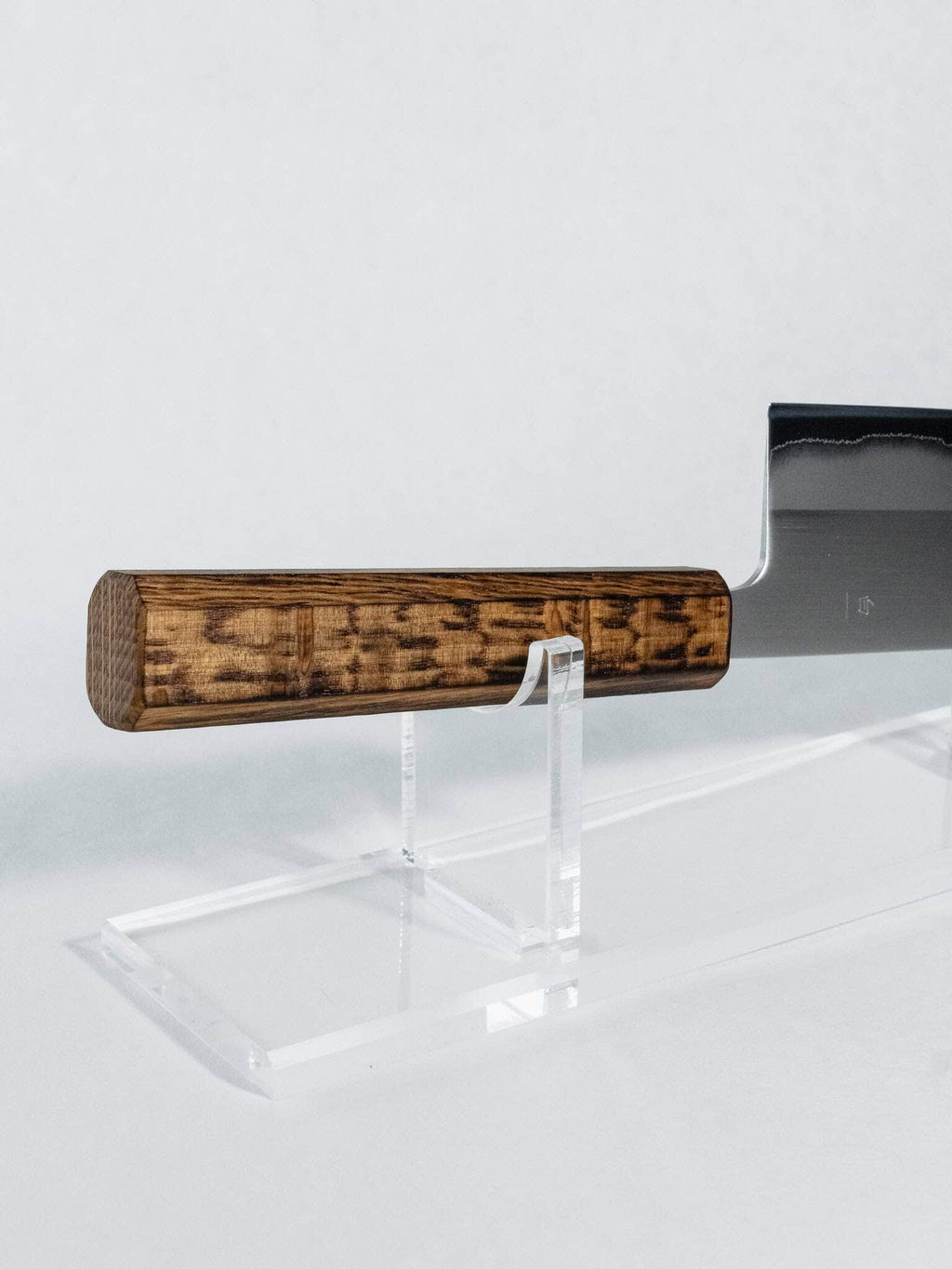 Handle of traditional vegetable prep knife used in Japanese kitchens