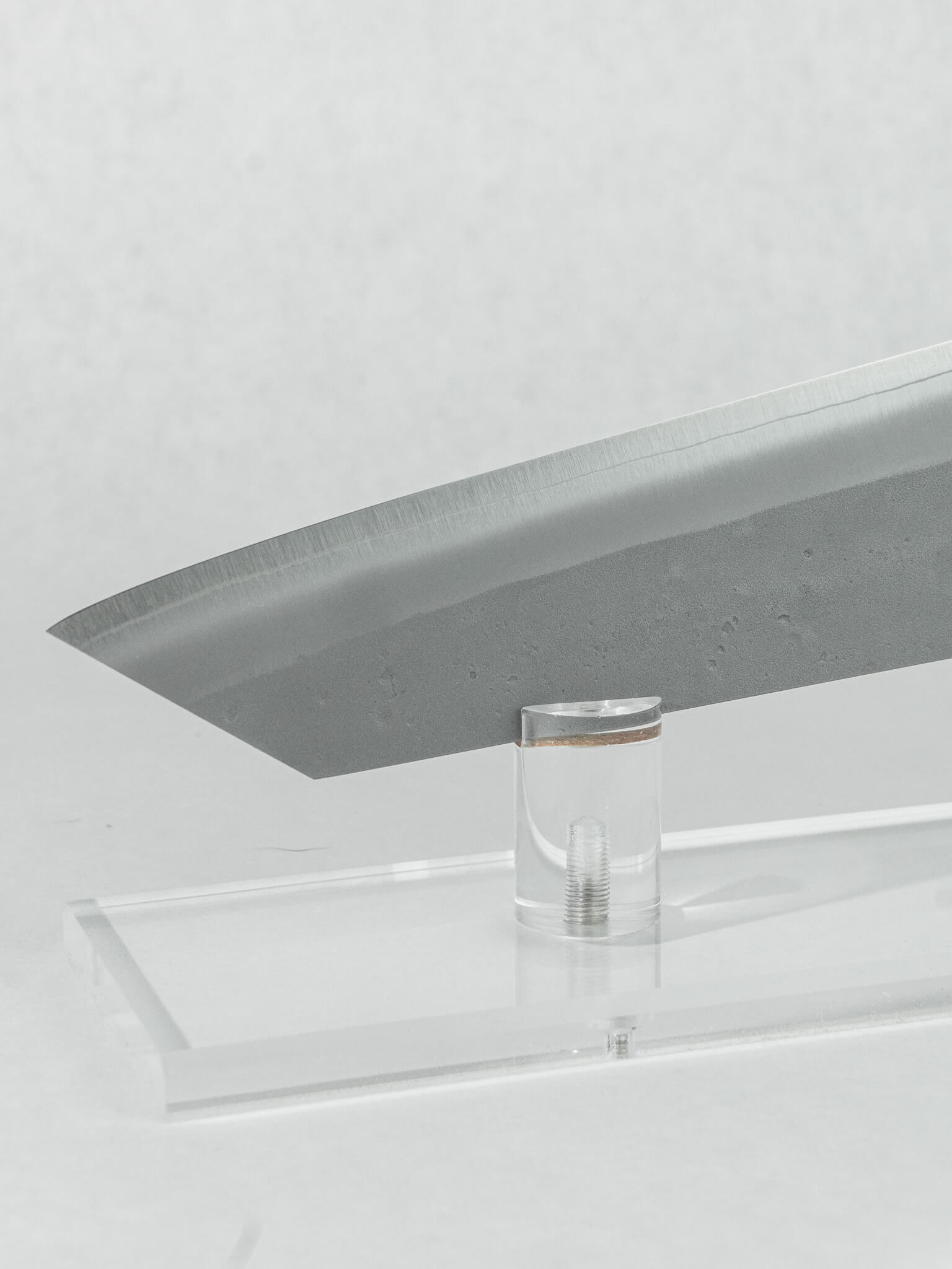 K-tip detail of the OUL 210mm Kiritsuke knife