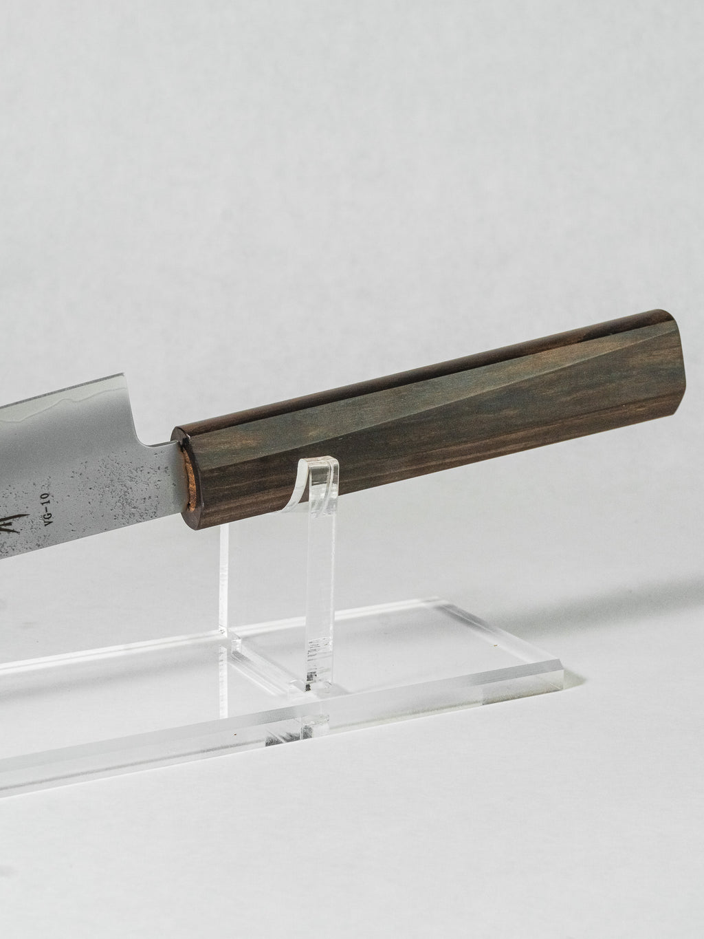 Hybrid octagonal ebony handle on Sakai Takayuki sujihiki knife
