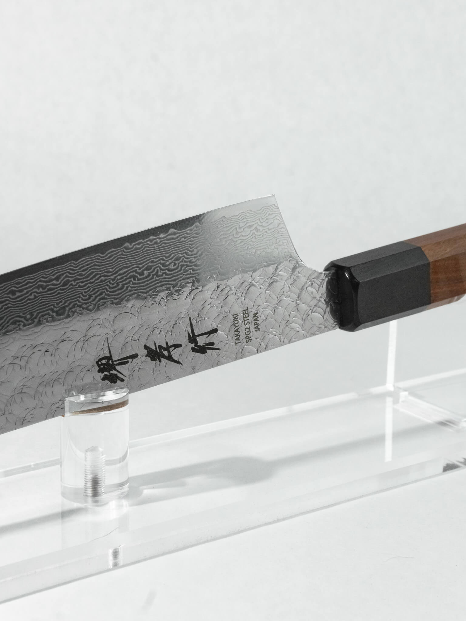 Pakka wood ferrule detail on traditional Japanese handle