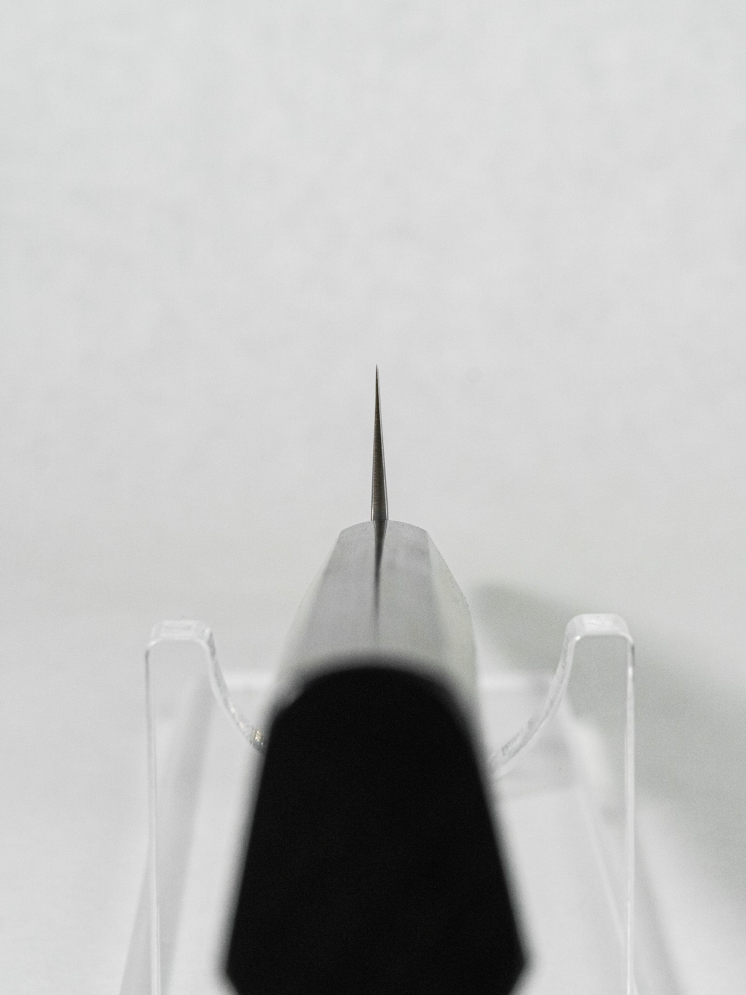 Choil view showing thin grind of Sakai Takayuki sujihiki knife