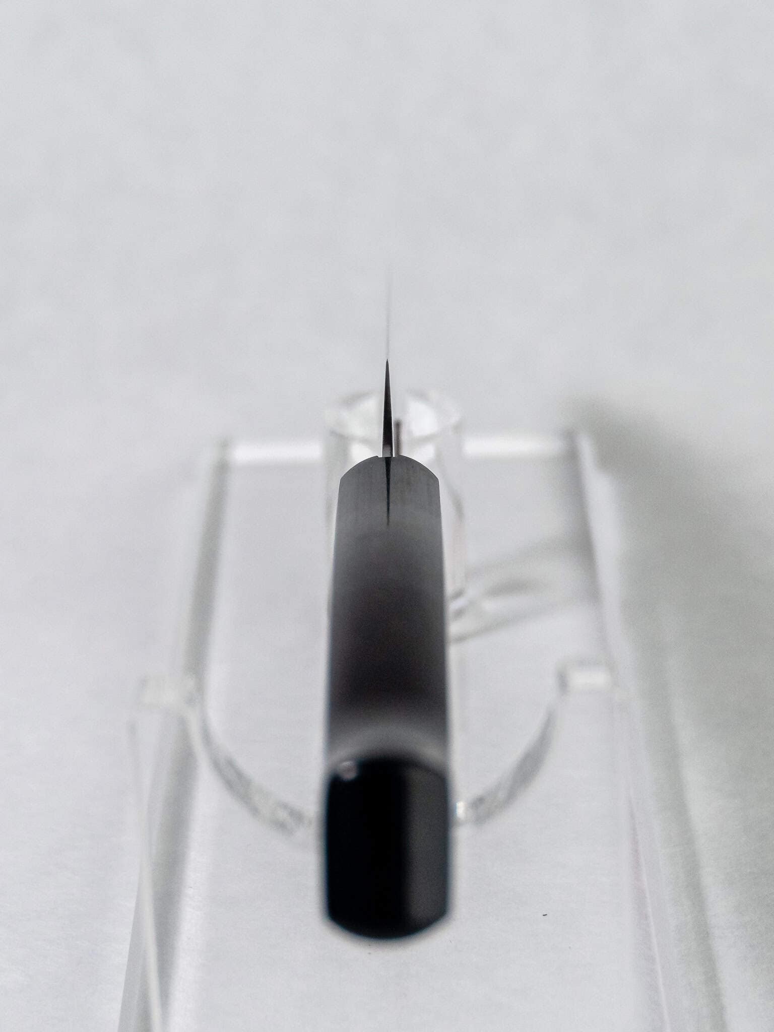 Choil view showing blade grind on petty knife