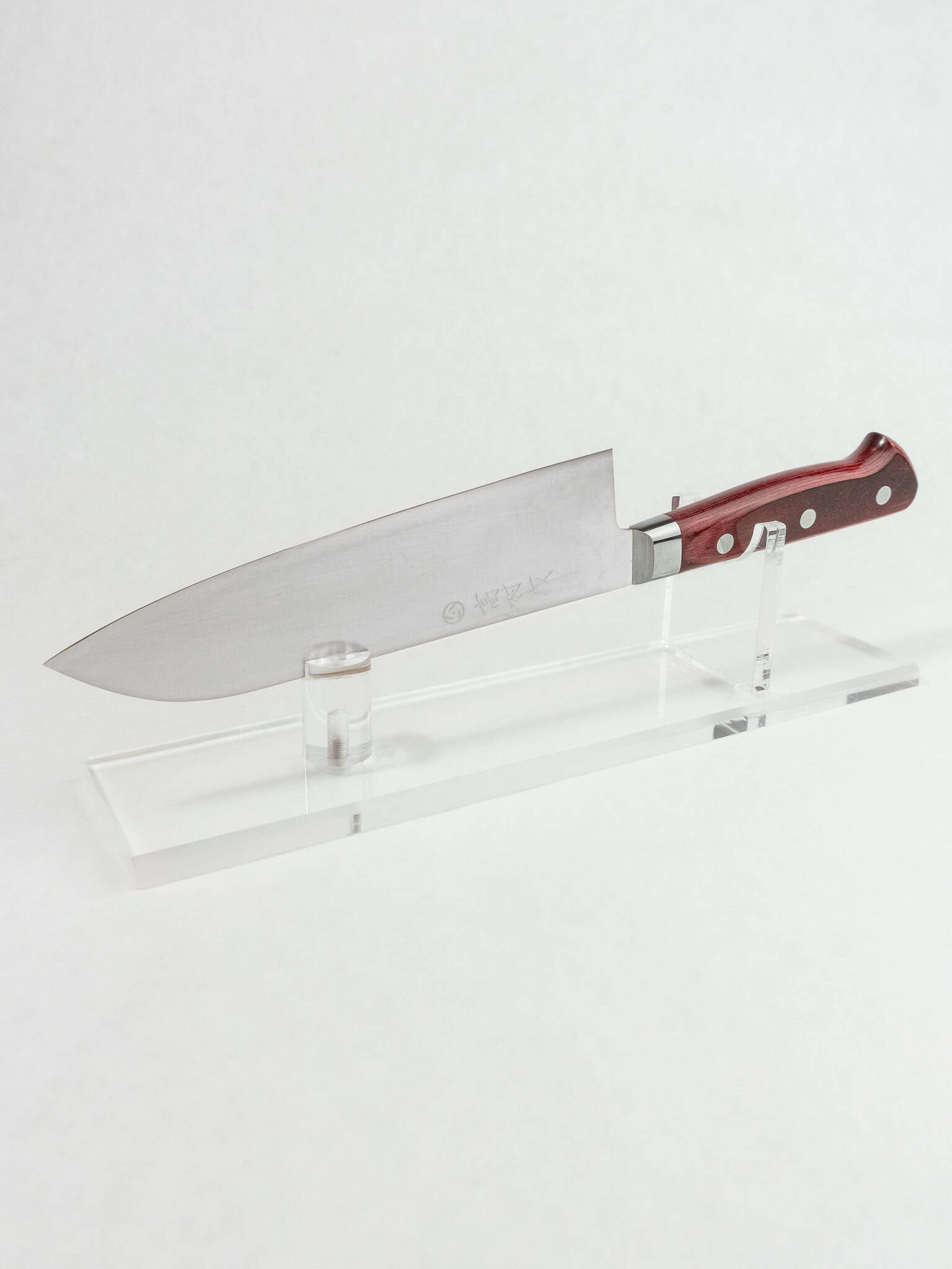 SG2 stainless blade detail on Takamura Santoku