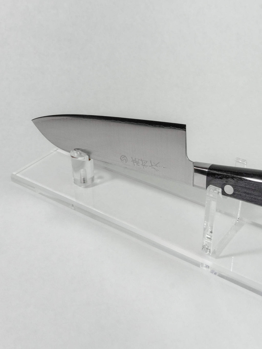 VG-10 stainless blade detail on Takamura Santoku