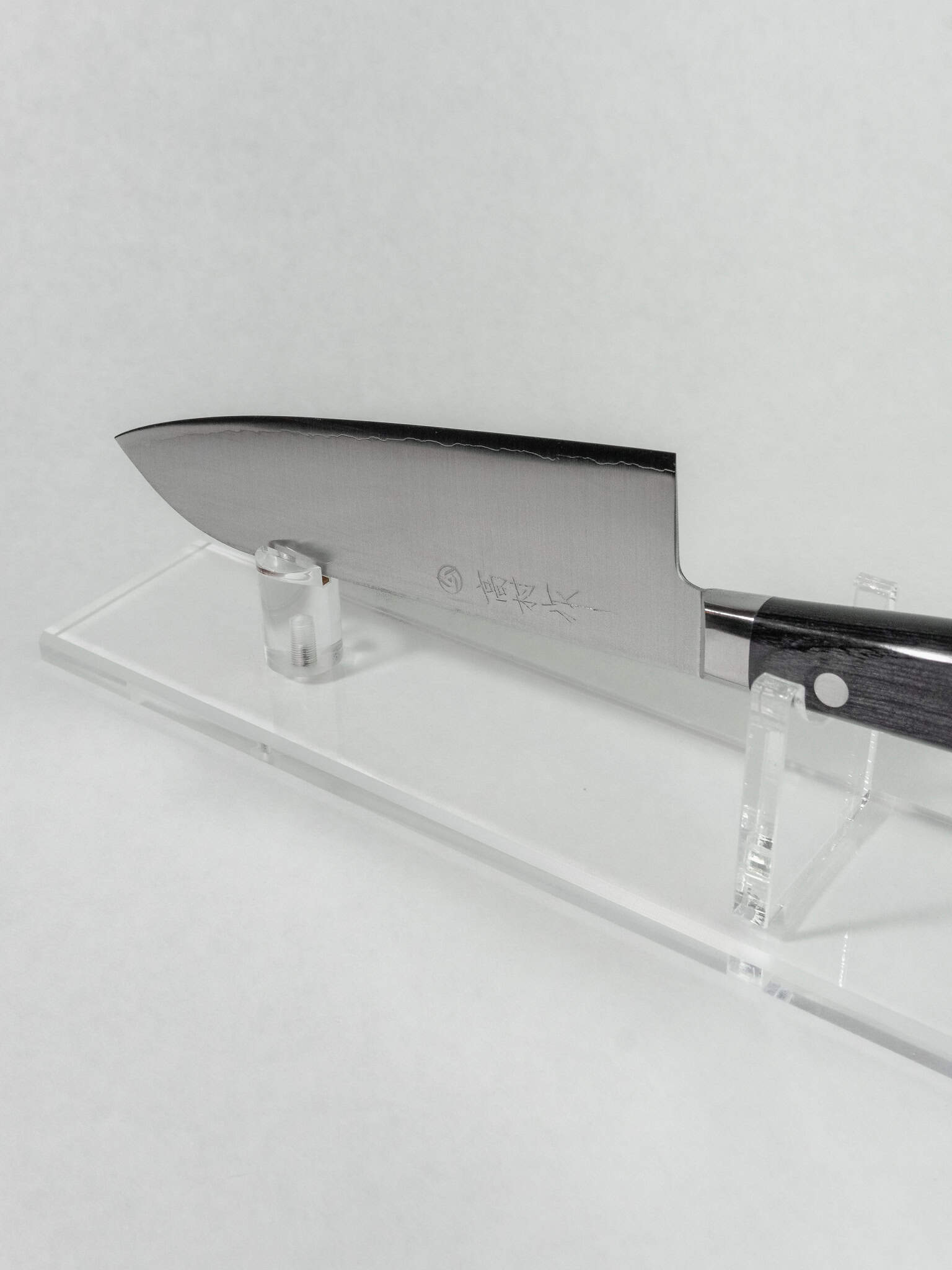 VG-10 stainless blade detail on Takamura Santoku