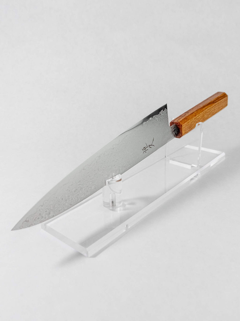 ZA-18 stainless Damascus blade detail on Tsunehisa gyuto